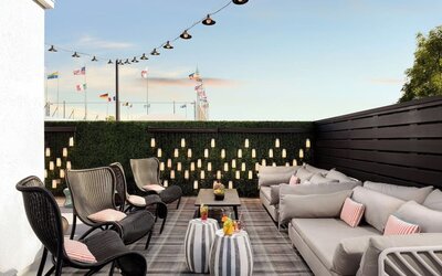 Rooftop terrace at Le Parc At Melrose.