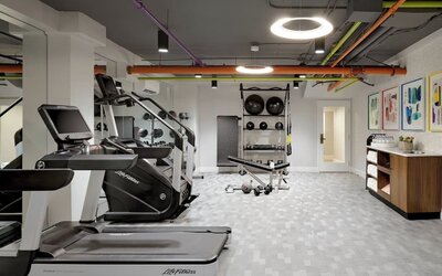 Fitness center available at Le Parc At Melrose.