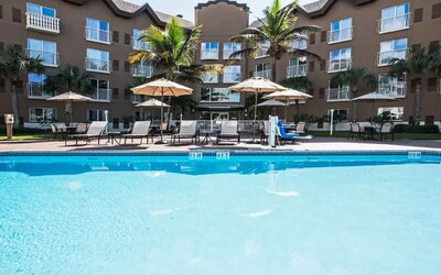 Refreshing outdoor pool at Holiday Inn Express & Suites Naples Downtown - 5th Avenue.