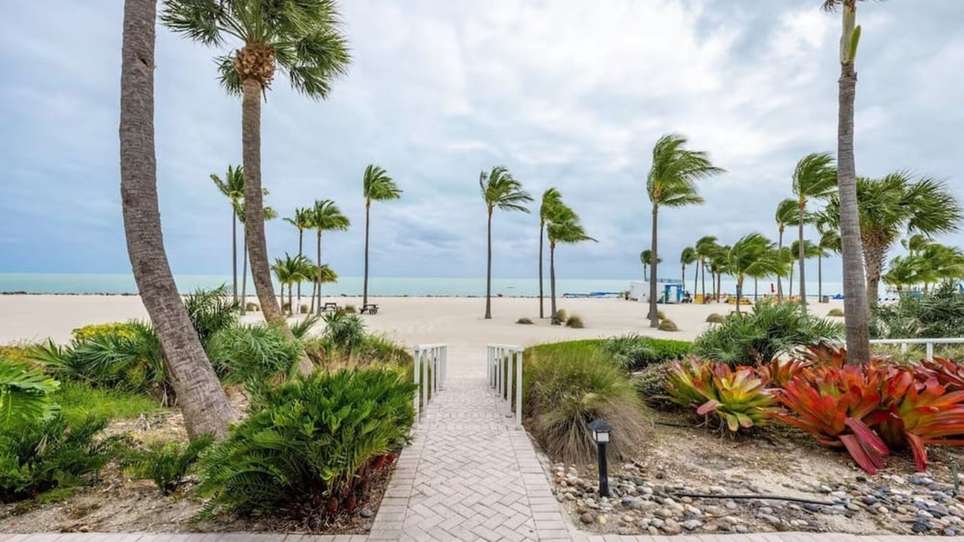 Beach access and view at Islander Resort Oceanside.