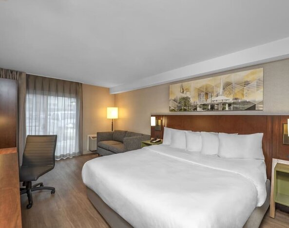 Bright and spacious day use room with work desk at Comfort Inn Sault Ste. Marie.