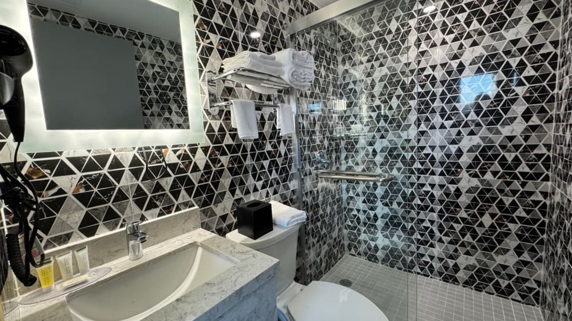 Guest bathroom at Days Inn Chinatown NYC.