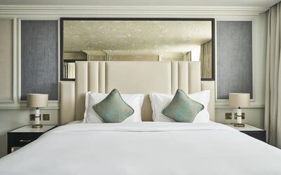 King bed at The Royal Horseguards Hotel.