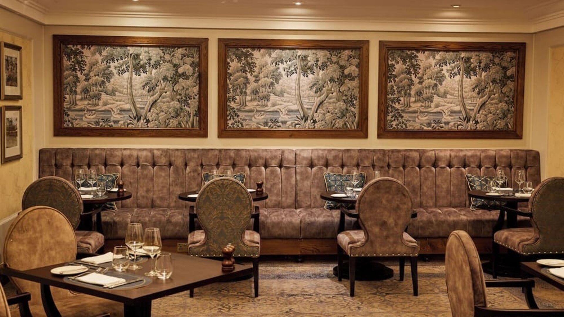Dining area with comfortable seating at The Royal Horseguards Hotel.