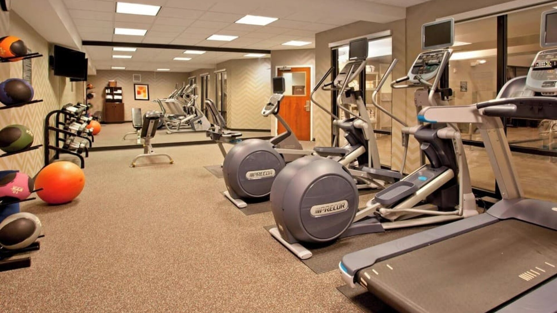 Fitness center available at Residence Inn By Marriott Portland Airport At Cascade Station.