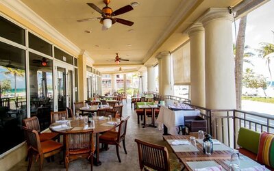 Alfresco dining perfect for coworking at The Atlantic Hotel & Spa.