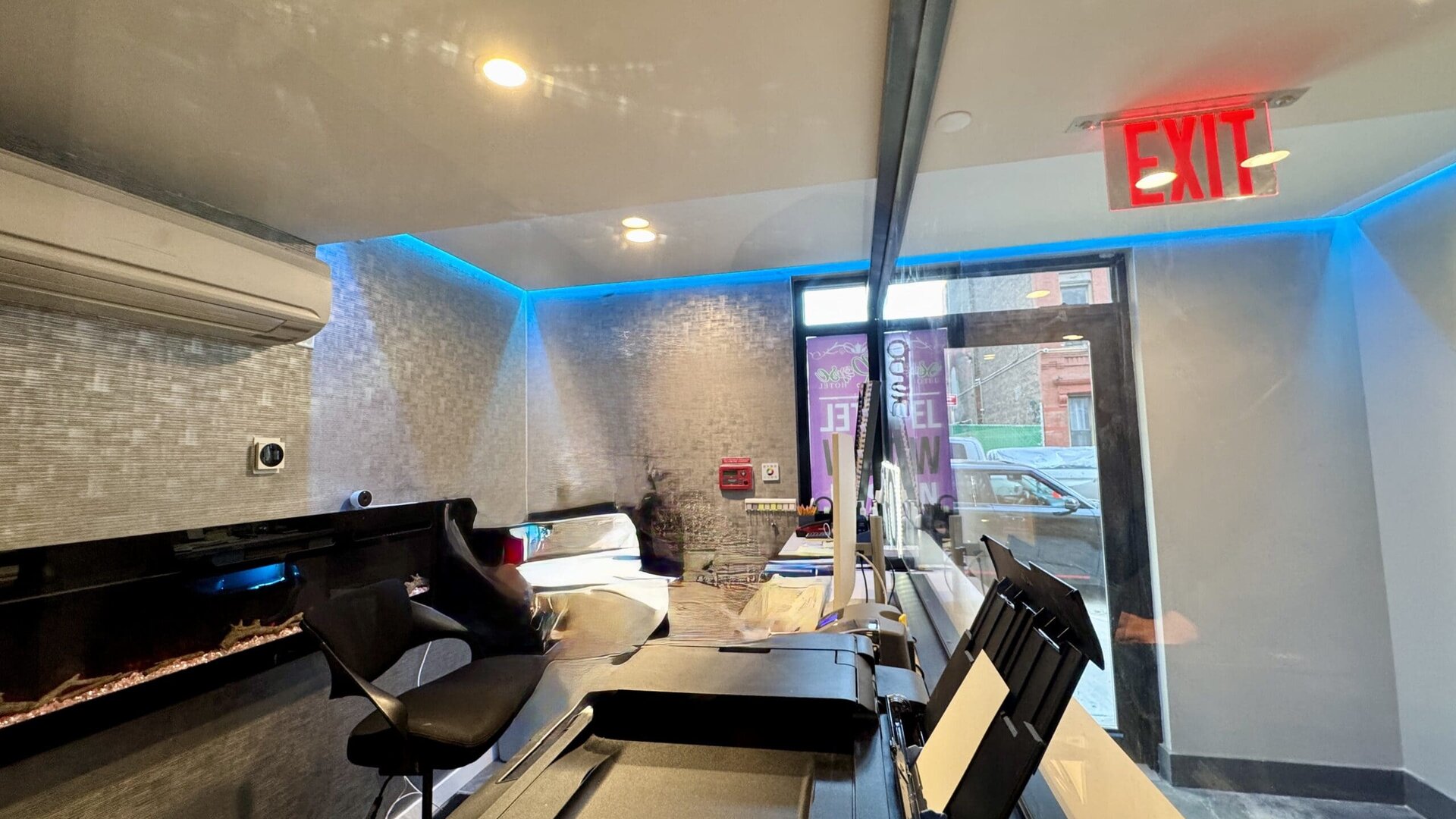 Business center at Rose Hotel, Bronx.