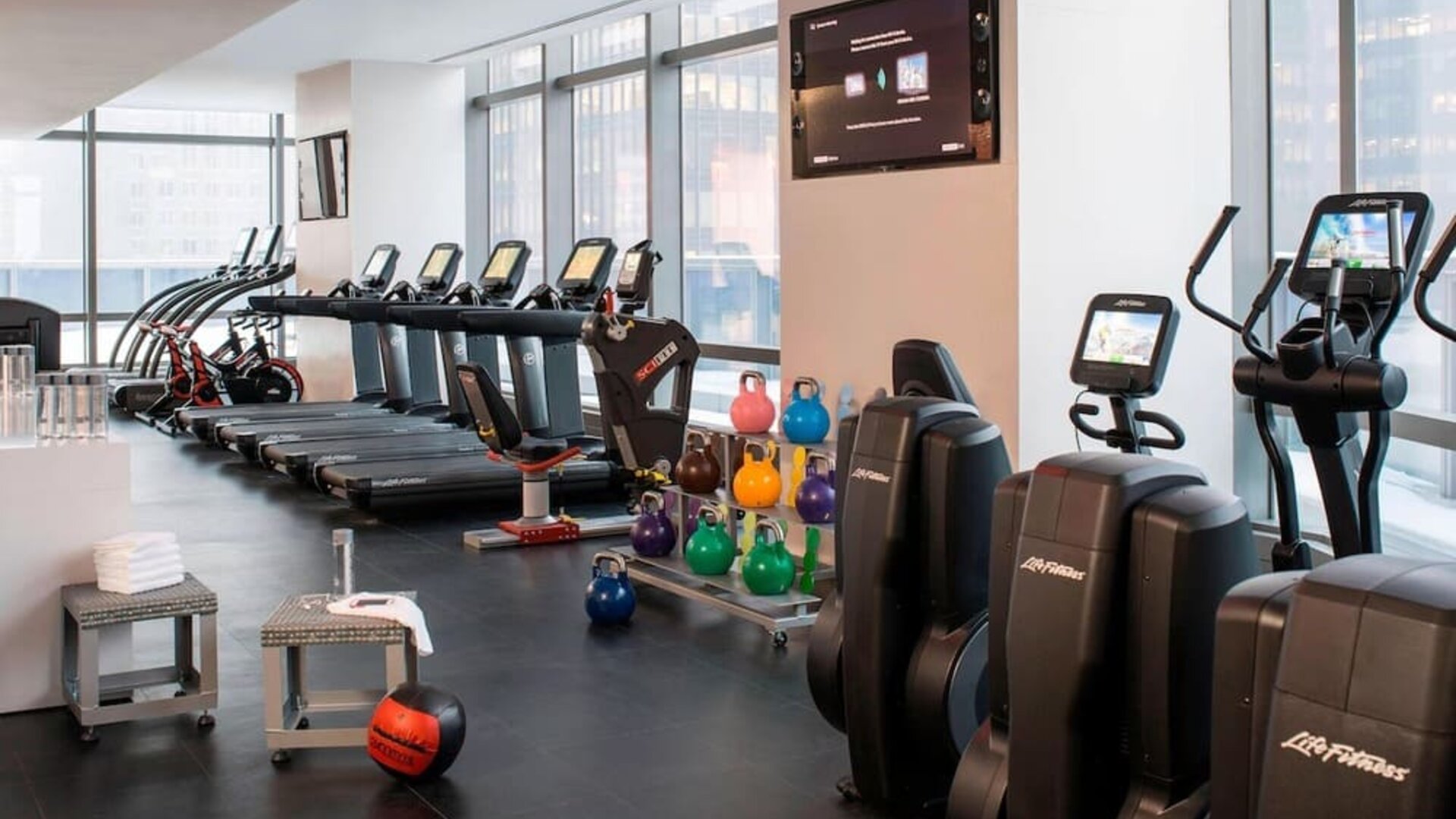 Fitness center available at Courtyard By Marriott New York Manhattan/Central Park.