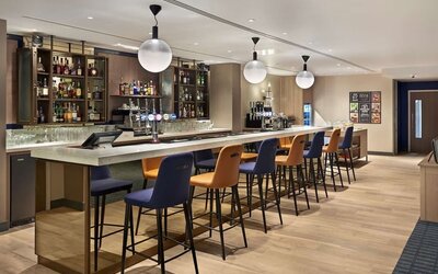 Hotel bar at Hyatt Place London Heathrow Airport.