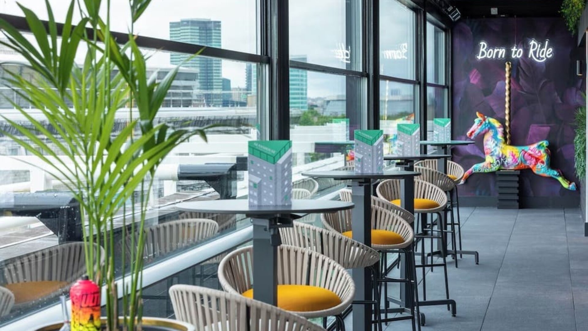 Rooftop terrace with lounge sitting at NYX Hotel London Holborn By Leonardo.