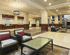 Lobby and coworking lounge at Capital Hilton.