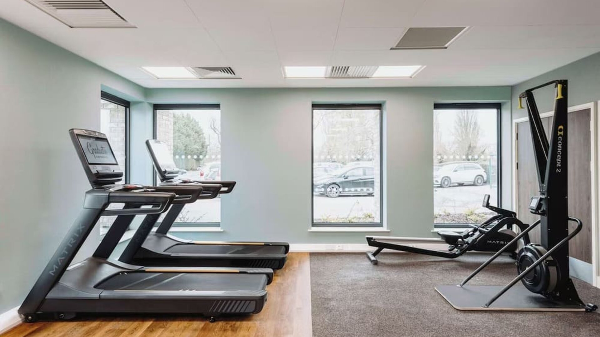 Fitness center at Graduate By Hilton Cambridge.