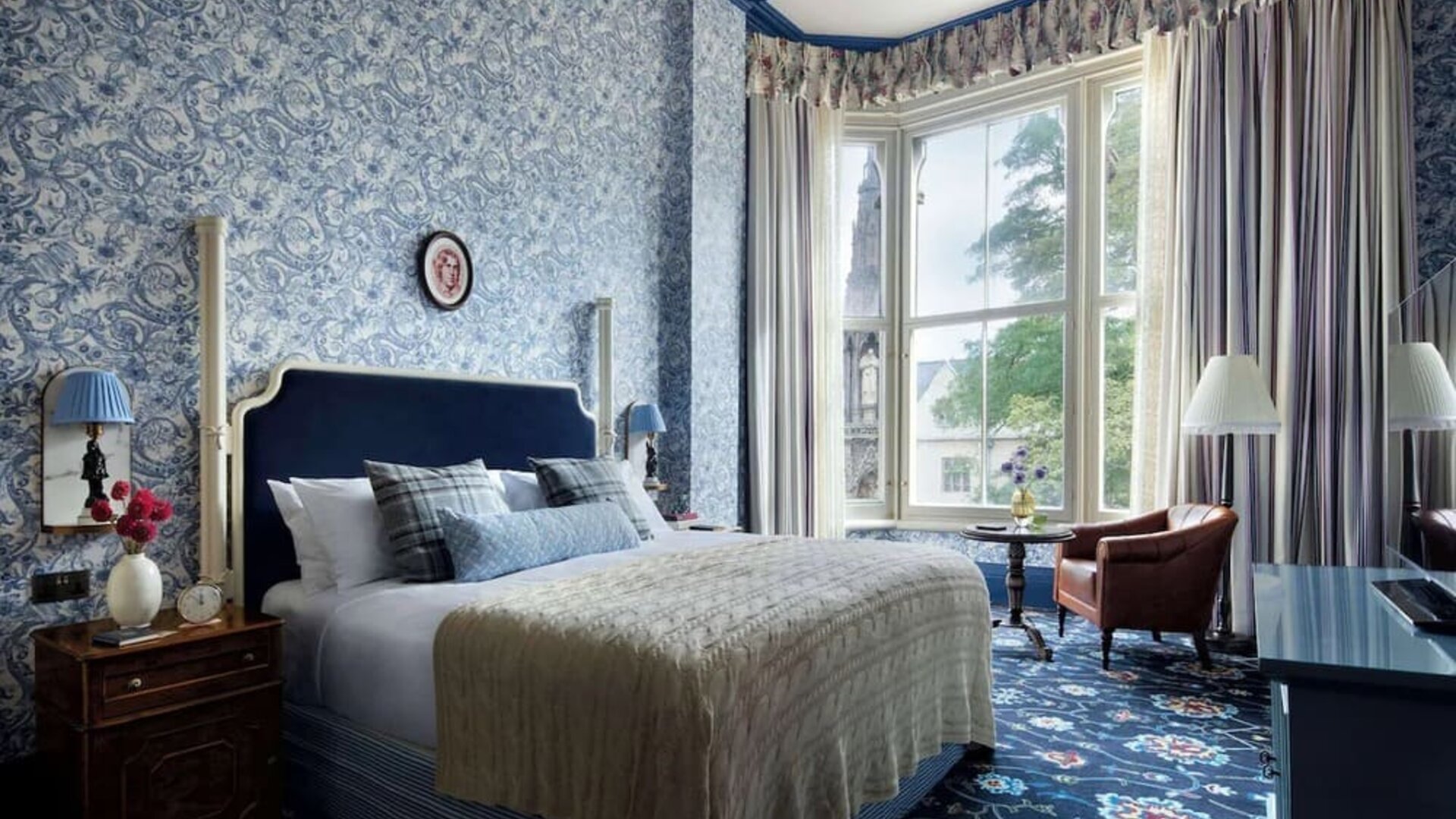 King bed at The Randolph Hotel Oxford.