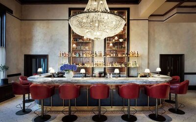 Hotel lounge at The Randolph Hotel Oxford.