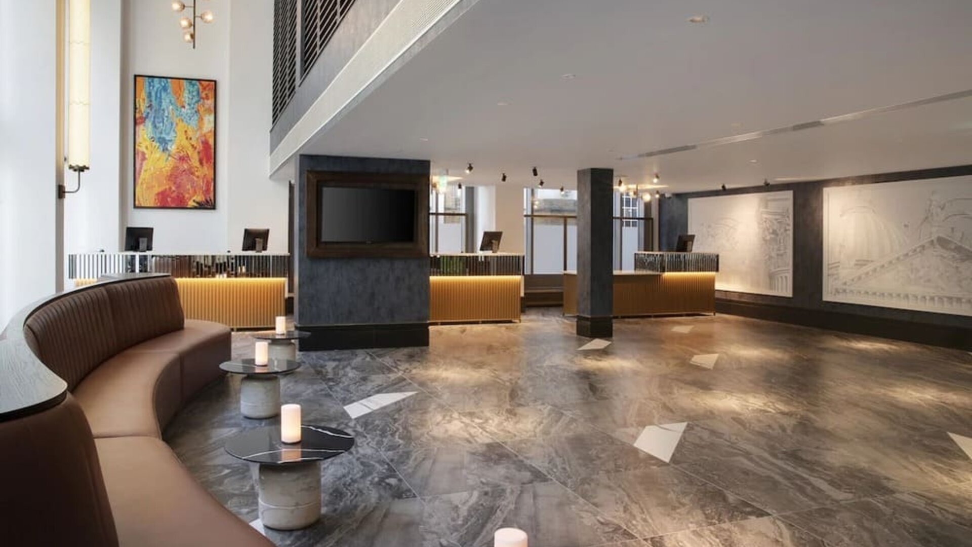 Lobby lounge at Leonardo Royal St Paul's Hotel.