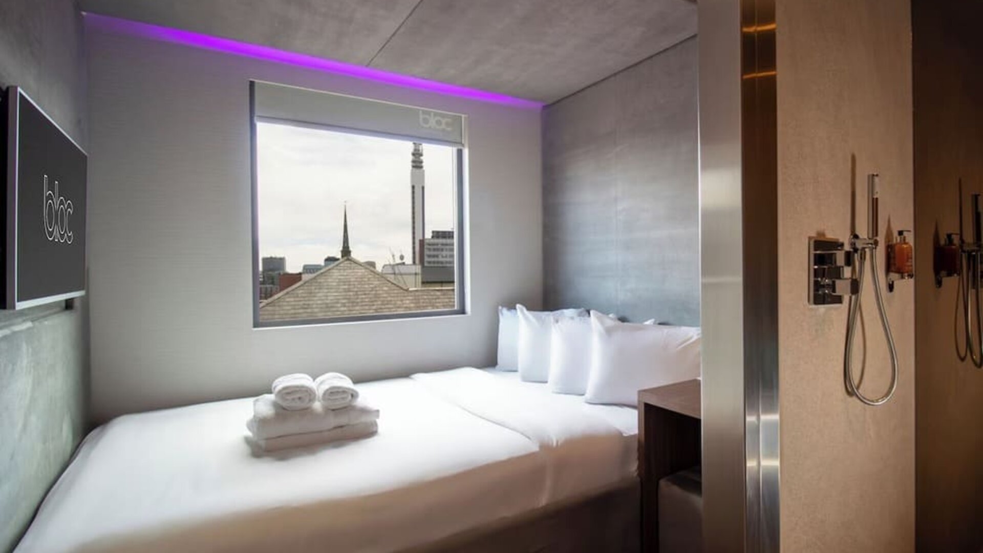 Standard day use room with private bathroom at Bloc Hotel Birmingham.