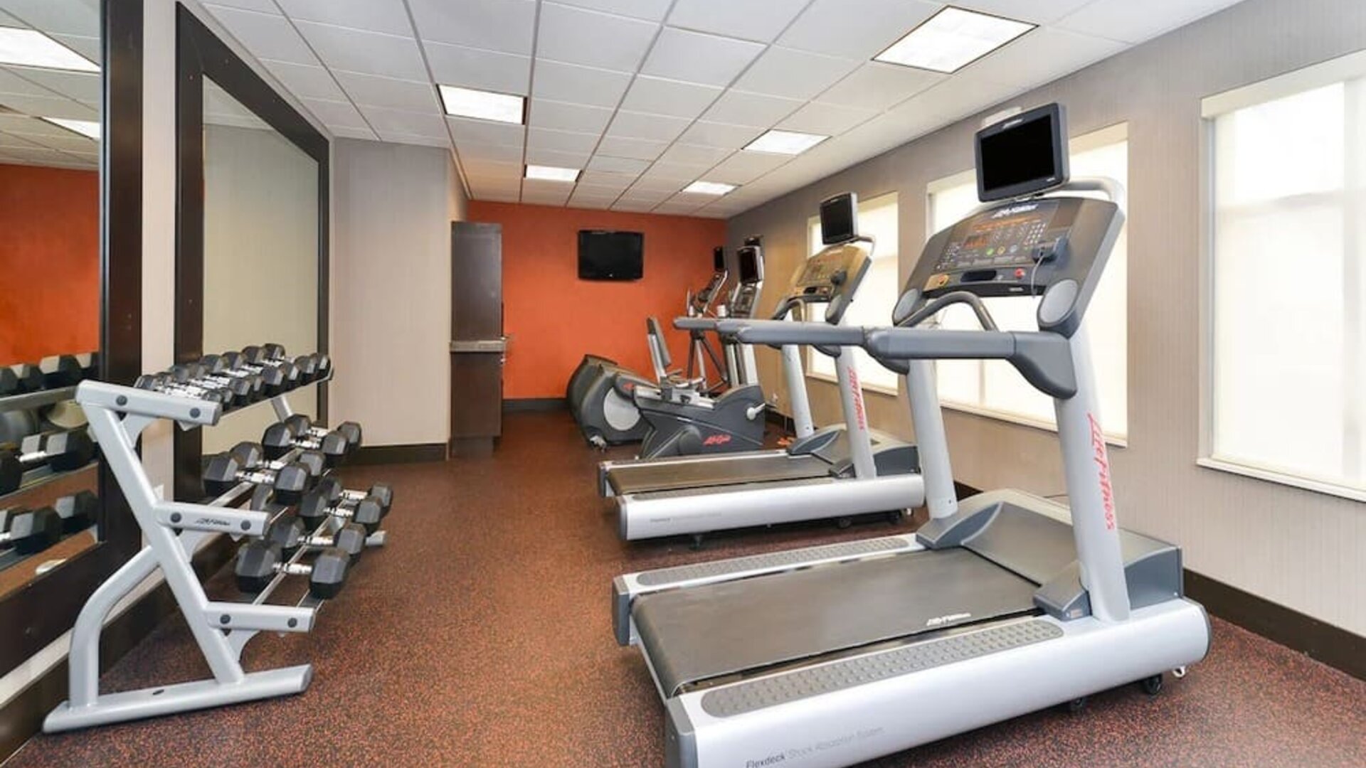 Fitness center at Residence Inn Champaign.