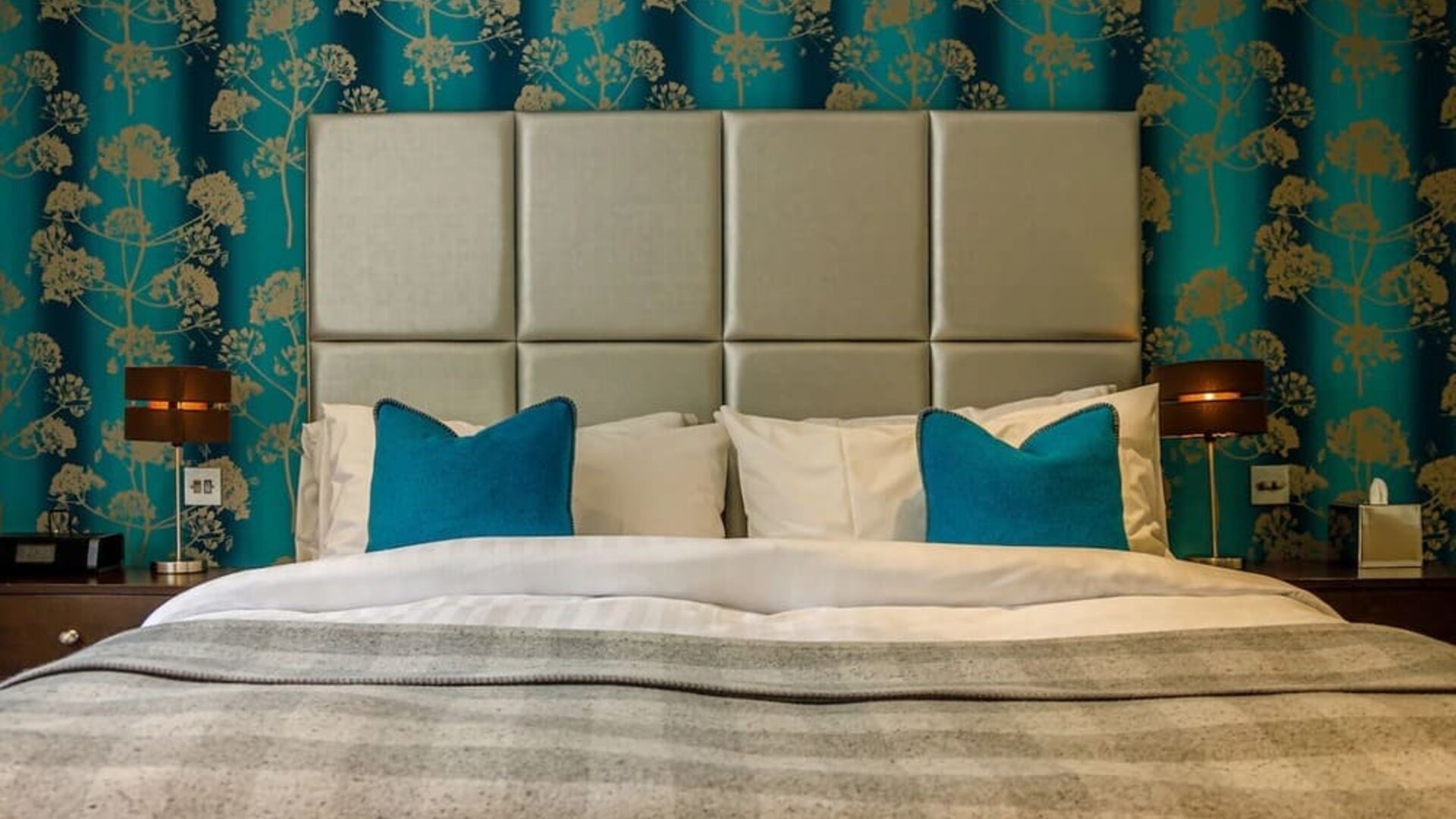 King bed at Barnett Hill Hotel.