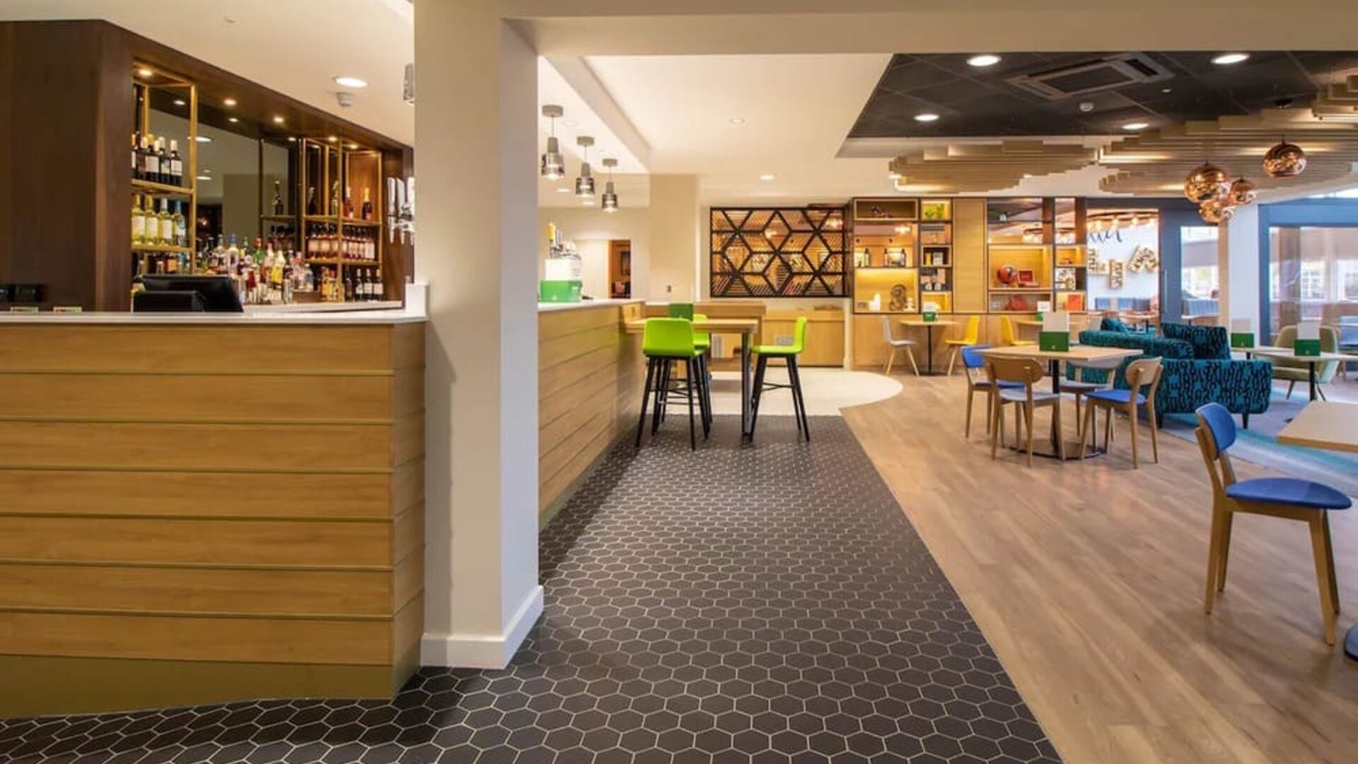Hotel bar at Holiday Inn Leicester-Wigston.