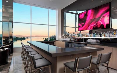 Hotel bar at AC Hotel By Marriott SFO/Oyster Point Waterfront.