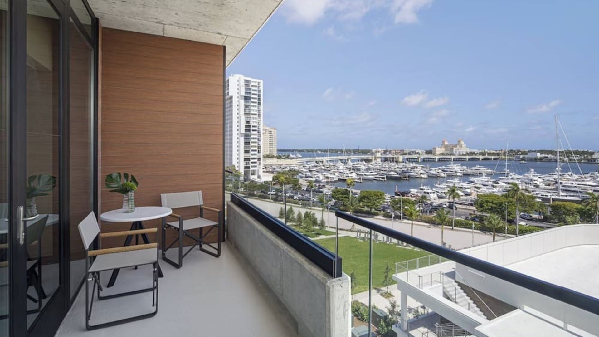 Balcony inside day use room at The Ben, Autograph Collection.