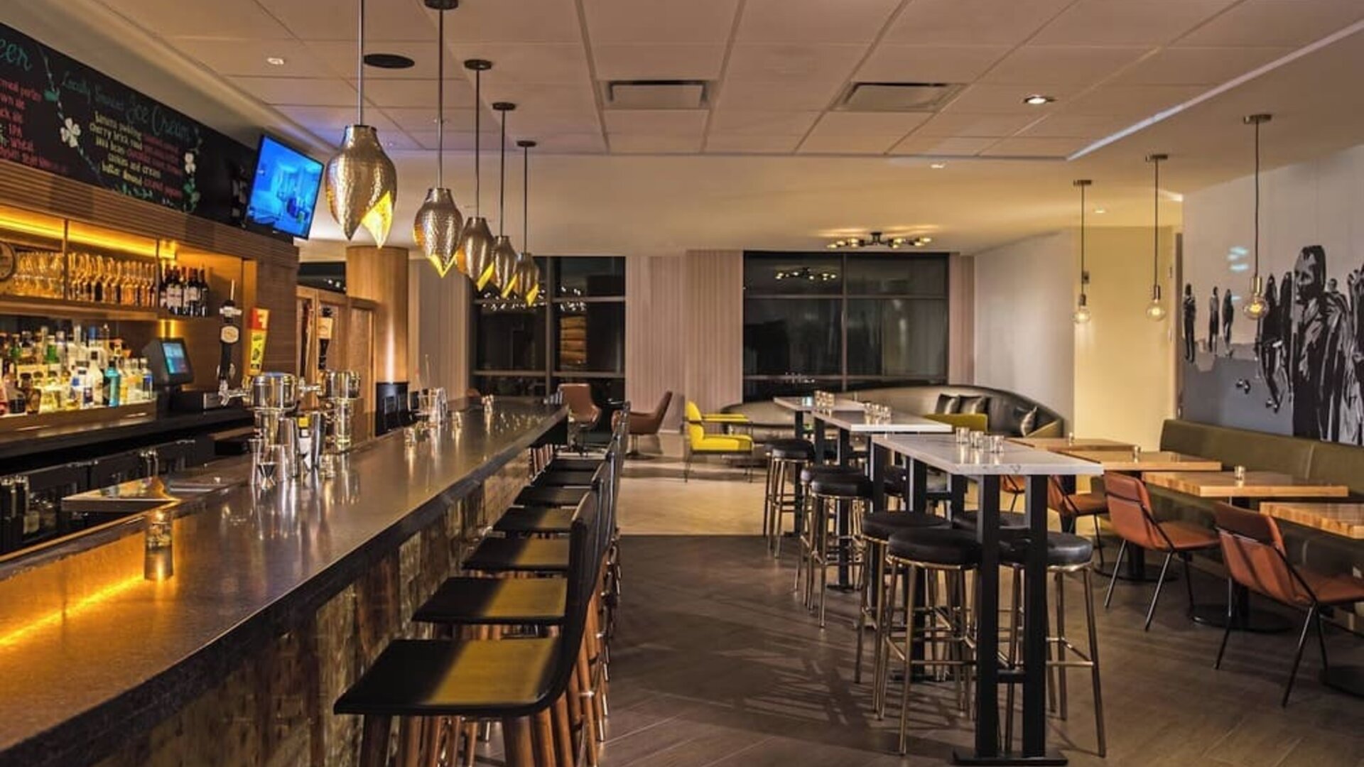 Hotel bar at Renaissance Raleigh North Hills Hotel.