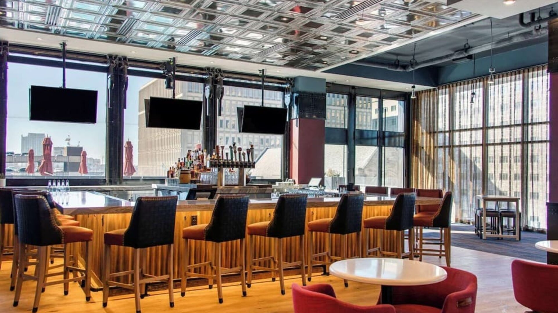 Hotel bar at Cambria Hotel Nashville Downtown.