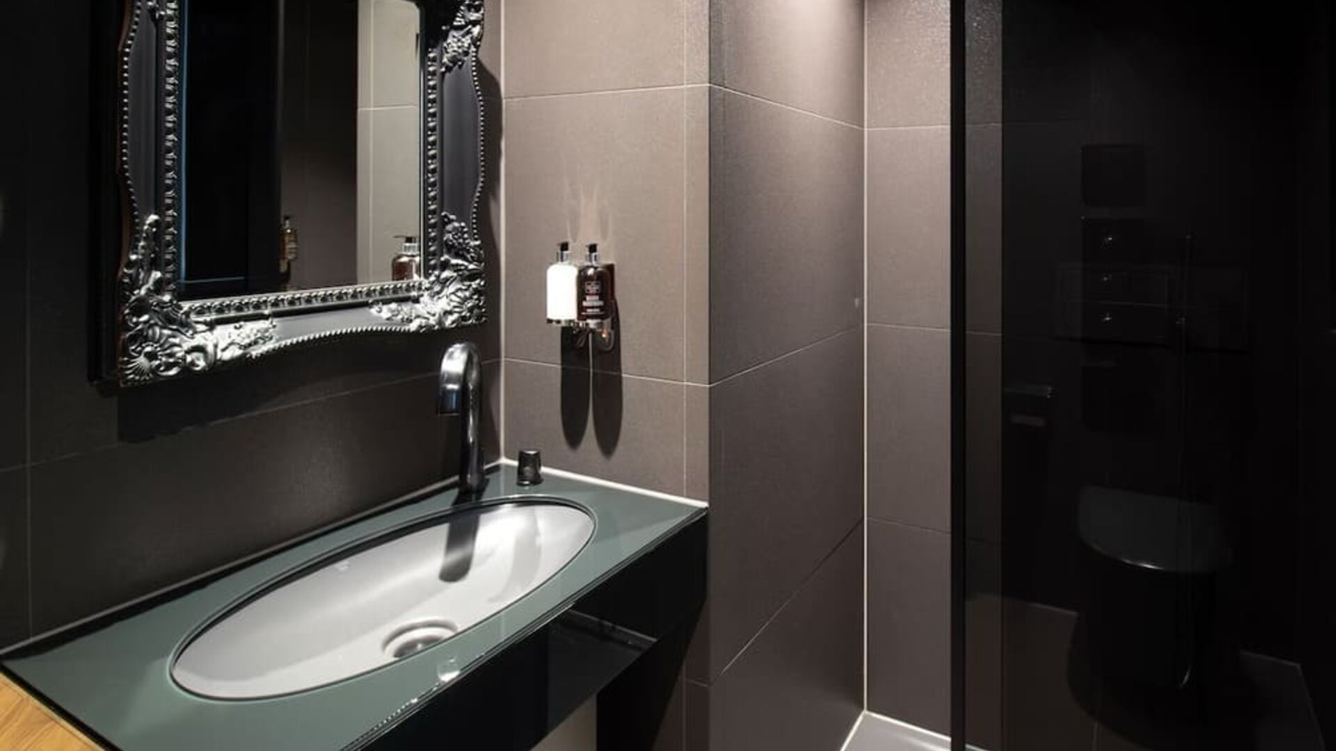 Private guest bathroom at BLOC Gatwick Hotel.