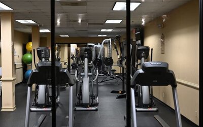 Fitness center available at Atrium Hotel & Suites.