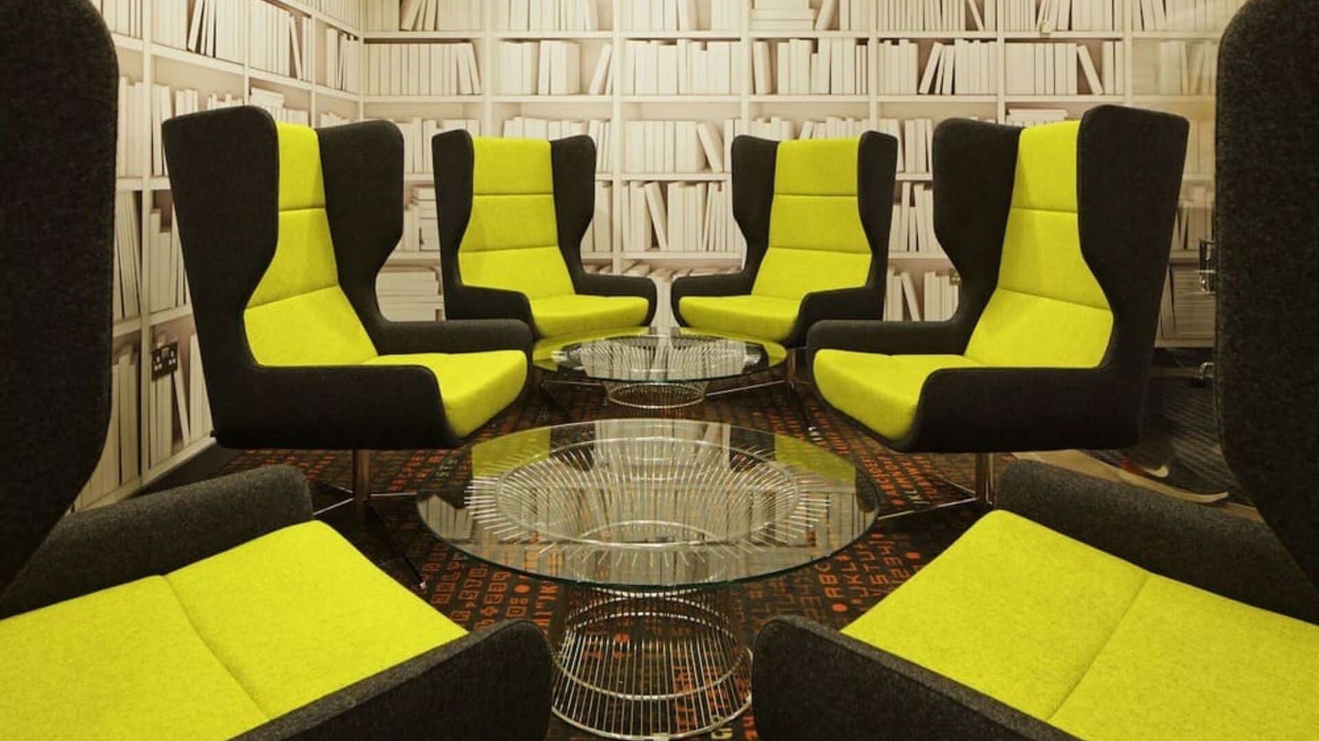 Comfortable lobby lounge at Ibis London Blackfriars Hotel.