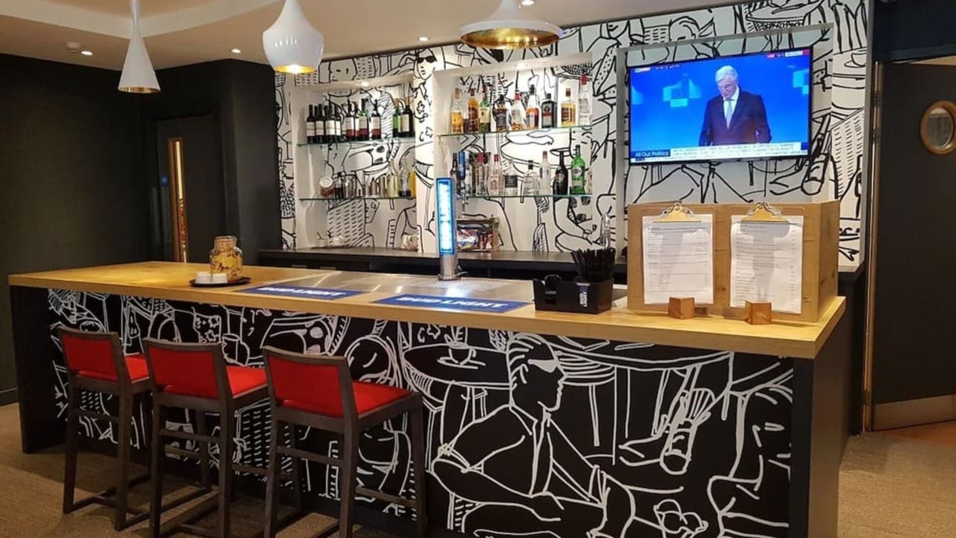 Hotel bar at ibis Sheffield City.