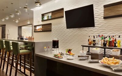 Hotel bar at Embassy Suites Boulder.
