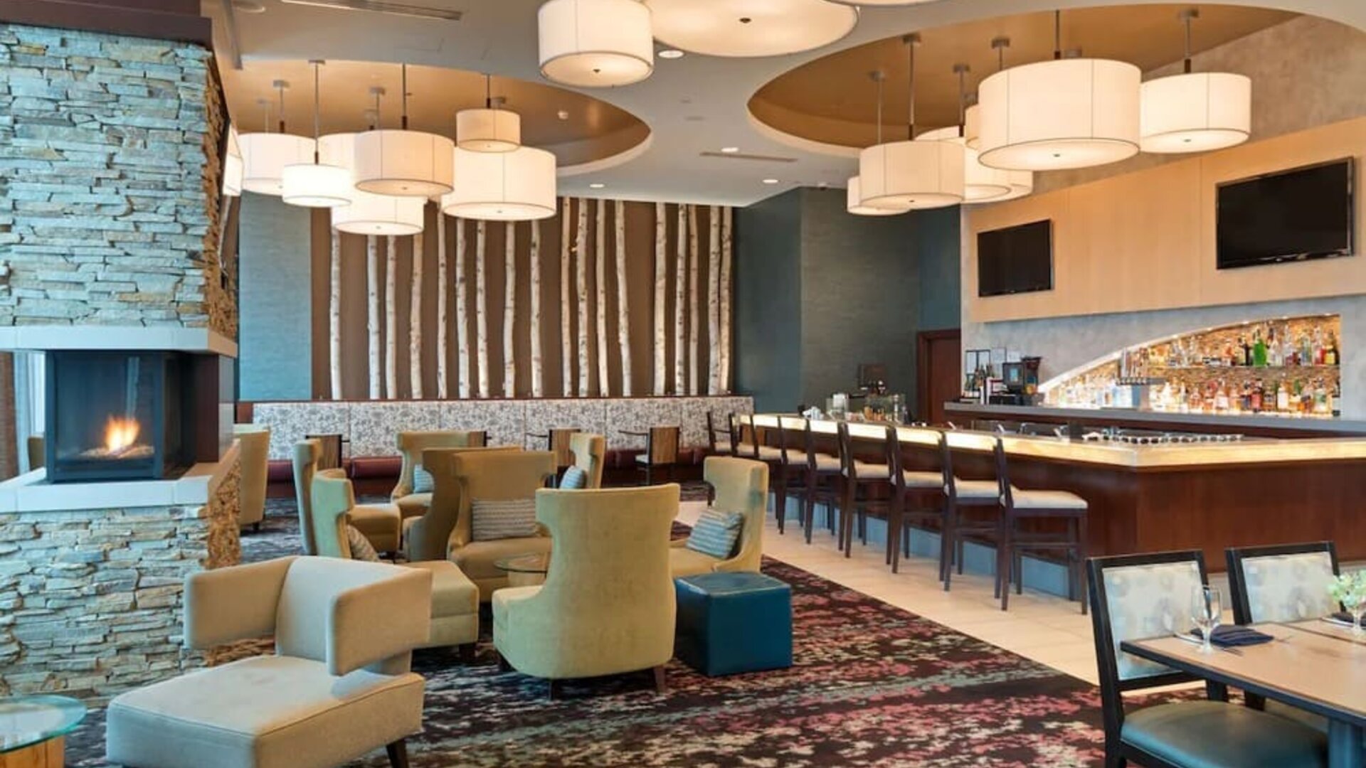 Hotel bar perfect for coworking at Embassy Suites By Hilton Denver Downtown Convention Center.