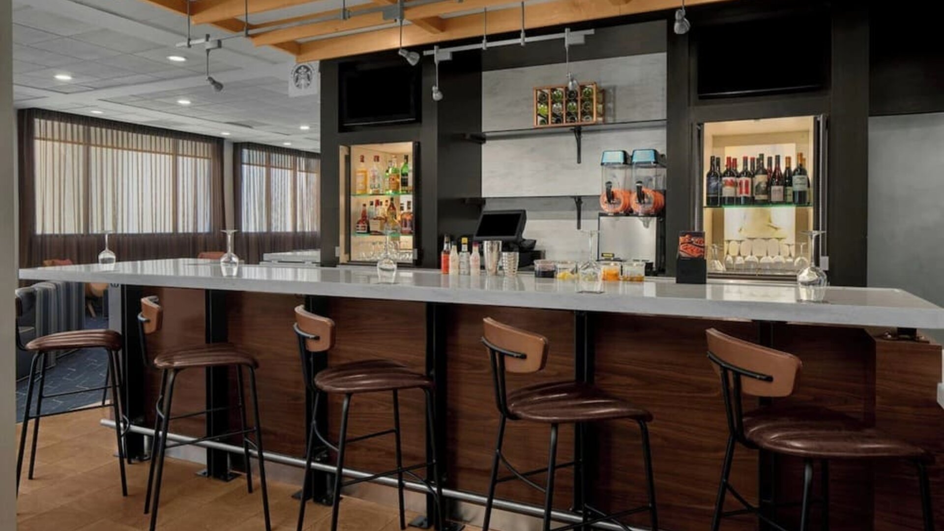Hotel bar at Courtyard By Marriott Cypress Anaheim.