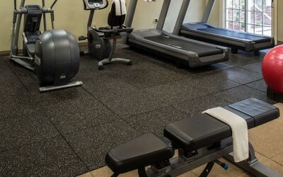 Fitness facility available at DoubleTree Raleigh Durham Airport At Research Triangle Park.