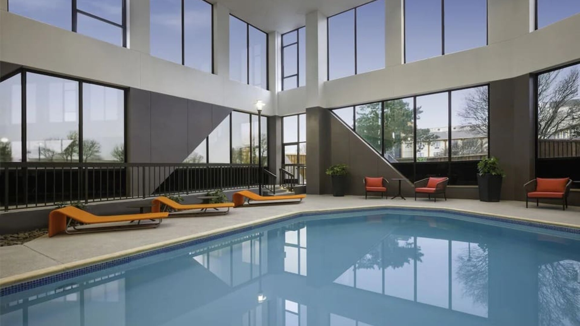 Refreshing indoor pool at Crowne Plaza Dallas Market Center.