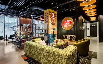 Comfortable lobby lounge area at nhow London.