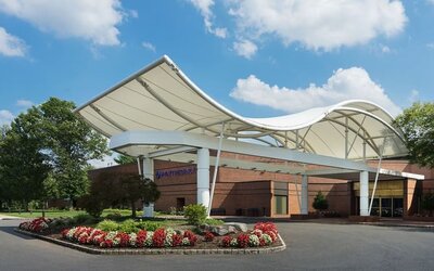 Hotel exterior at Hyatt Regency Princeton.