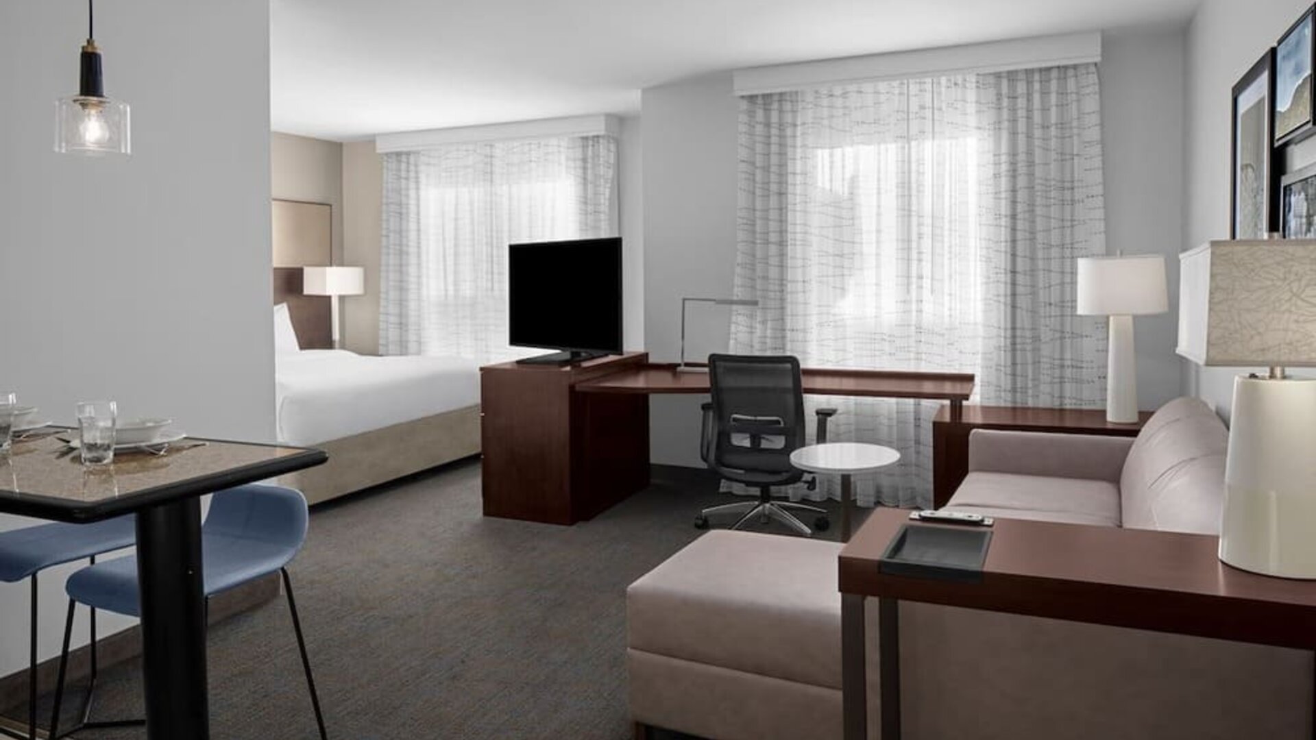 Day use room with living area at Residence Inn Santa Clarita.