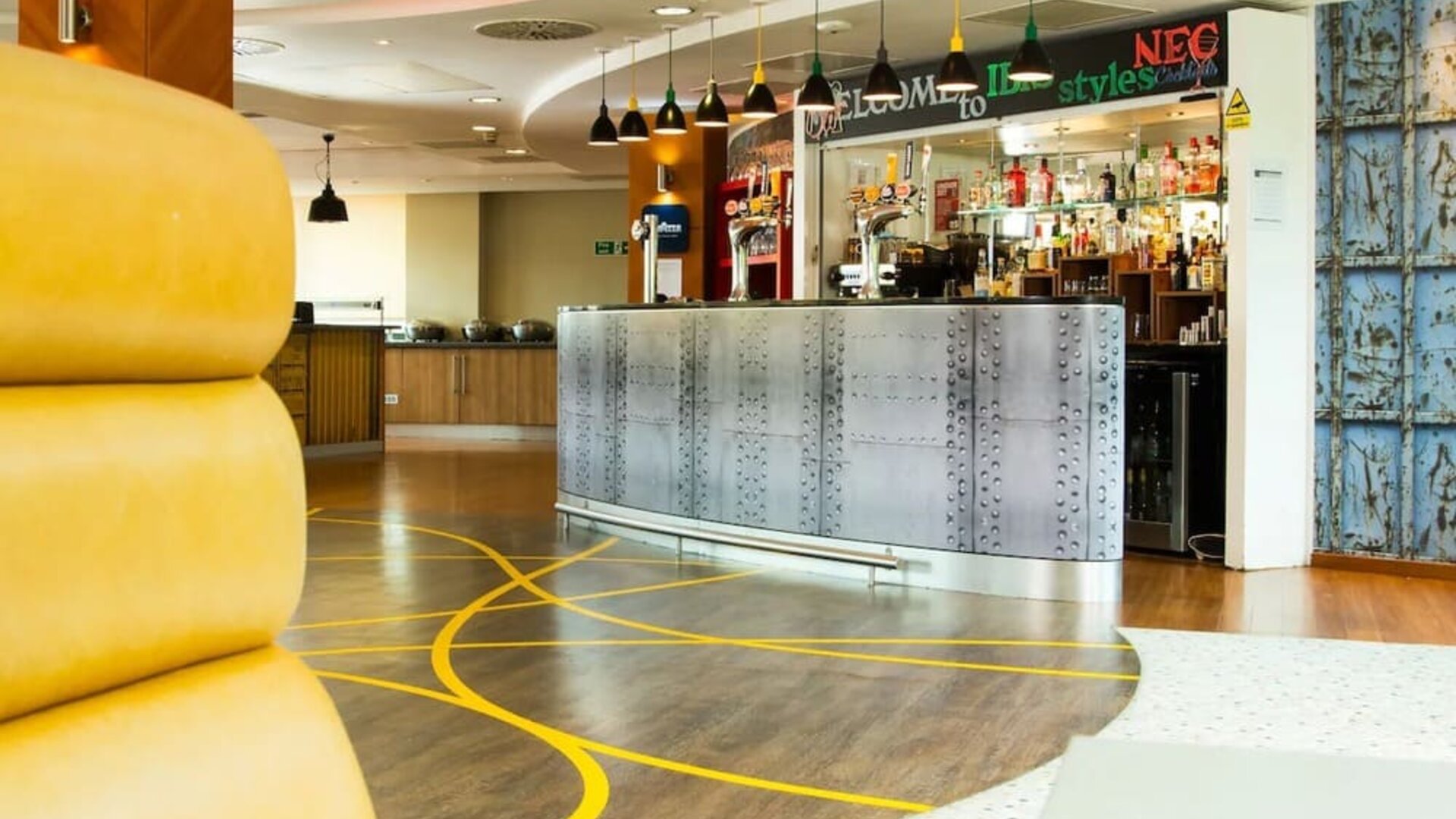 Hotel bar at ibis Styles Birmingham NEC.