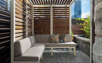 Terrace perfect for coworking at Union Station Hotel Nashville.