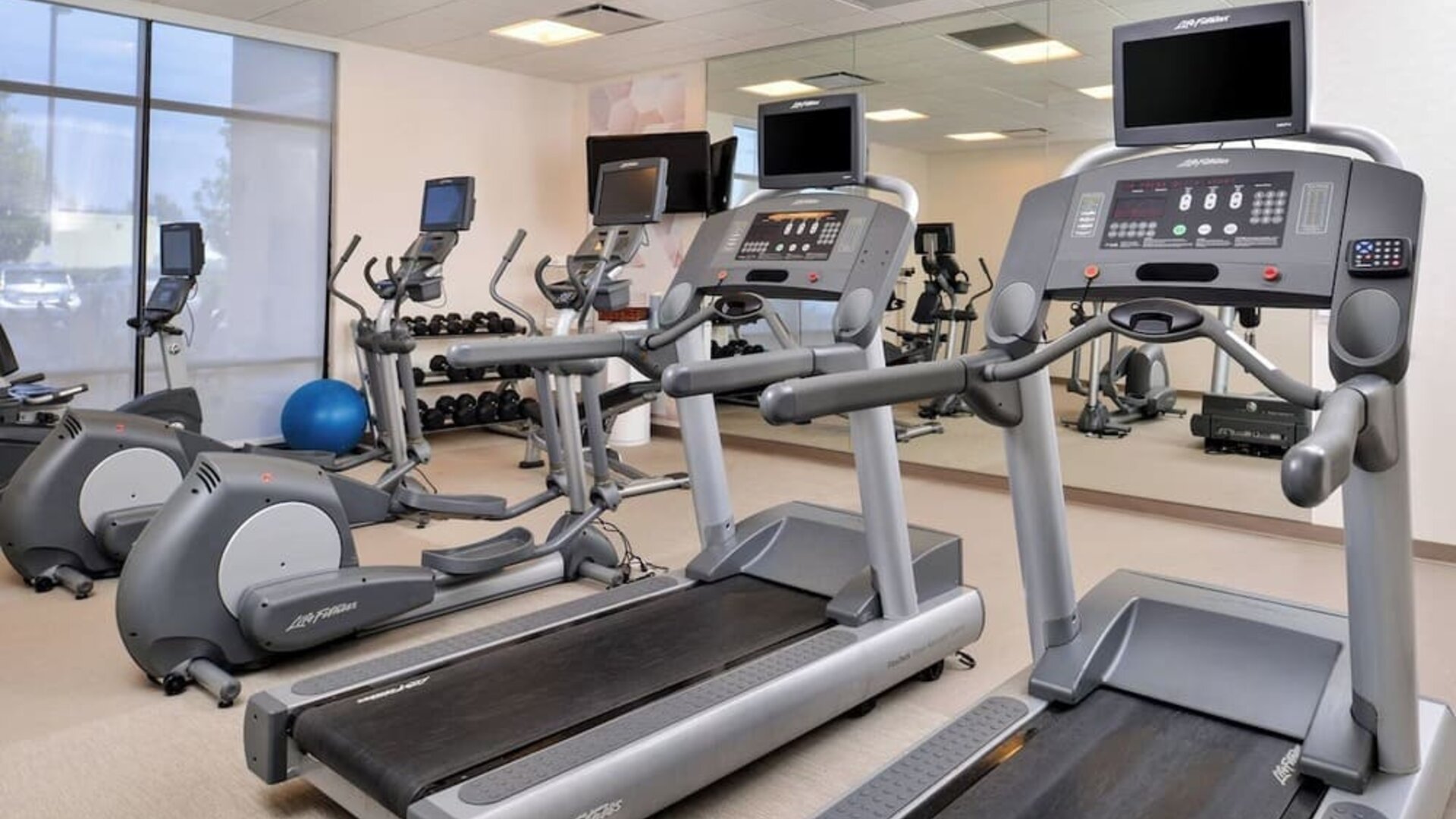 Fitness center available at SpringHill Suites By Marriott Irvine John Wayne Airport/Orange County.