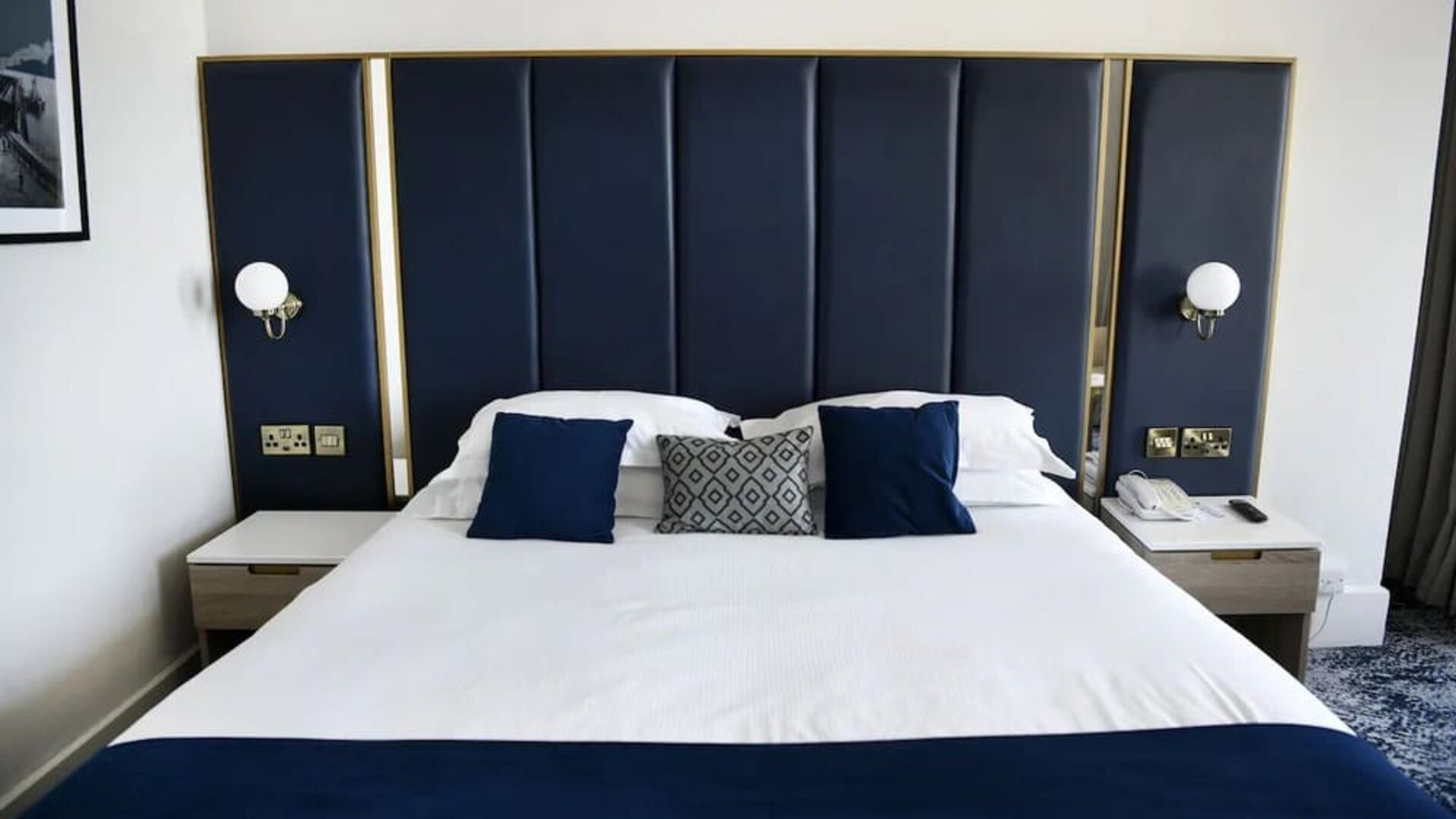 King bed at Best Western Plus Dover Marina Hotel & Spa.