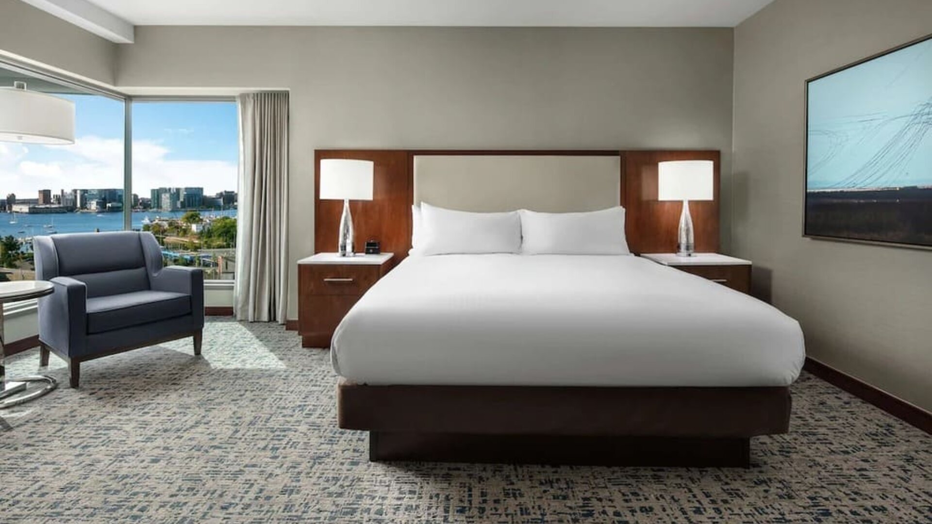 Day use room with natural light at Hilton Boston Logan Airport.