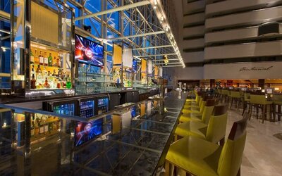 Hotel bar at Hyatt Regency Dallas.