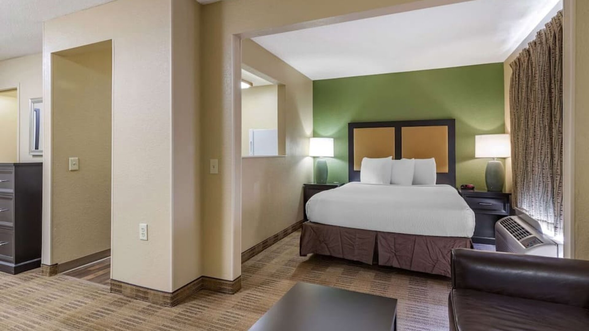 Spacious king suite at Extended Stay America.