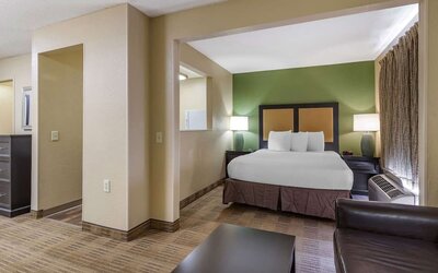 Spacious king suite at Extended Stay America.