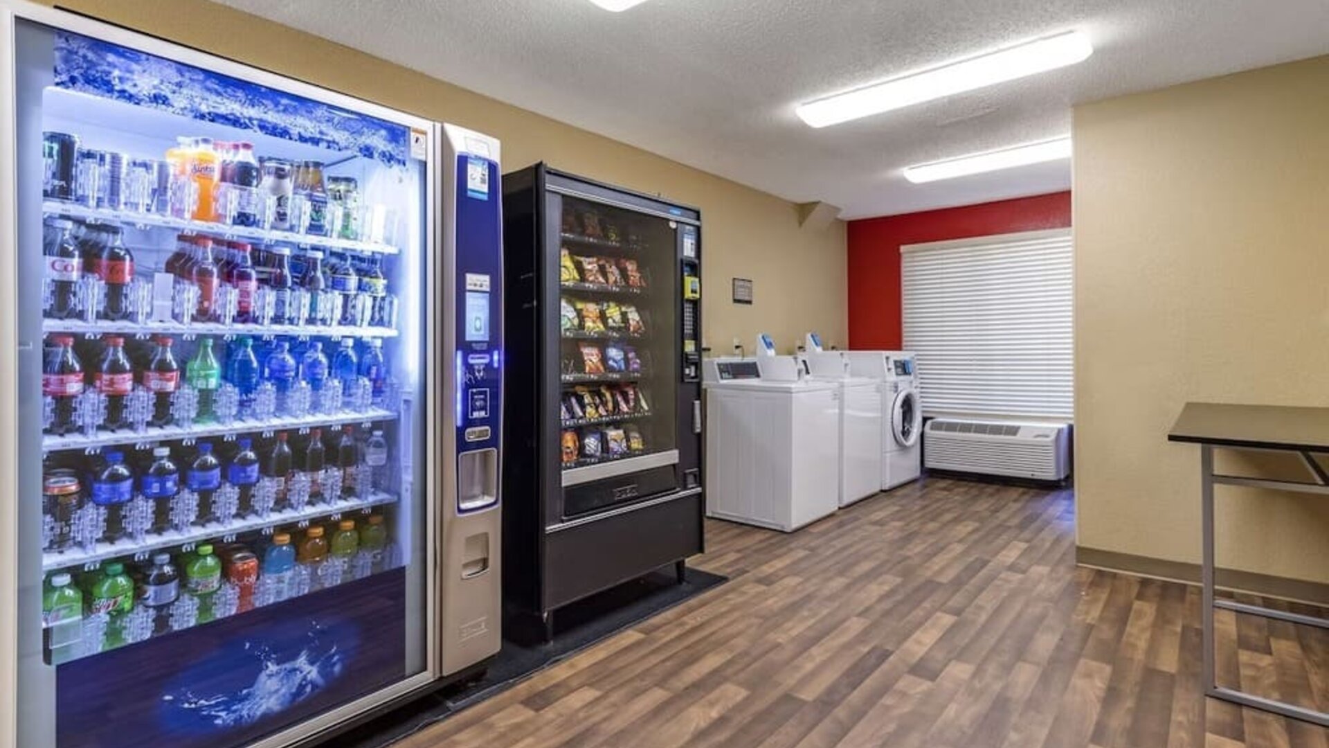 Snack bar and vending machine at Extended Stay America.