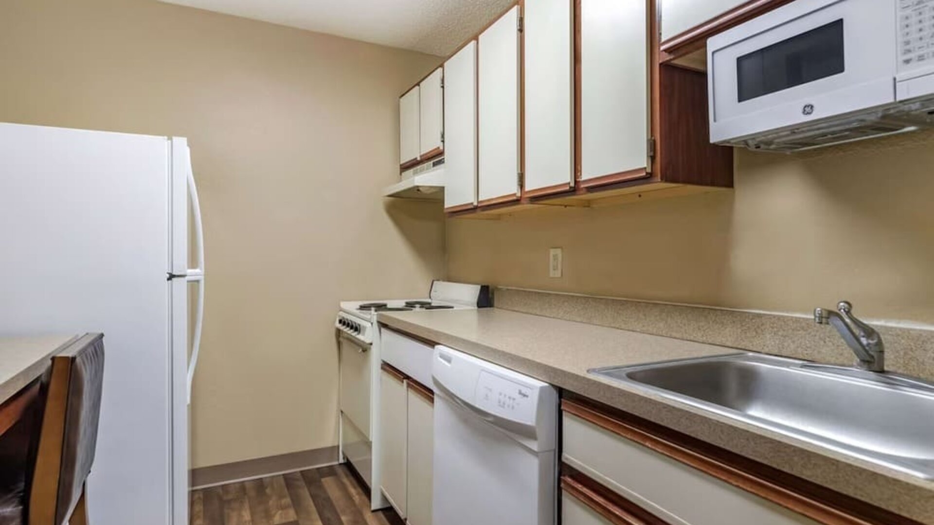 Kitchen area at Extended Stay America.
