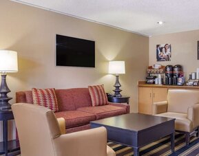 Coworking lounge at Extended Stay America.